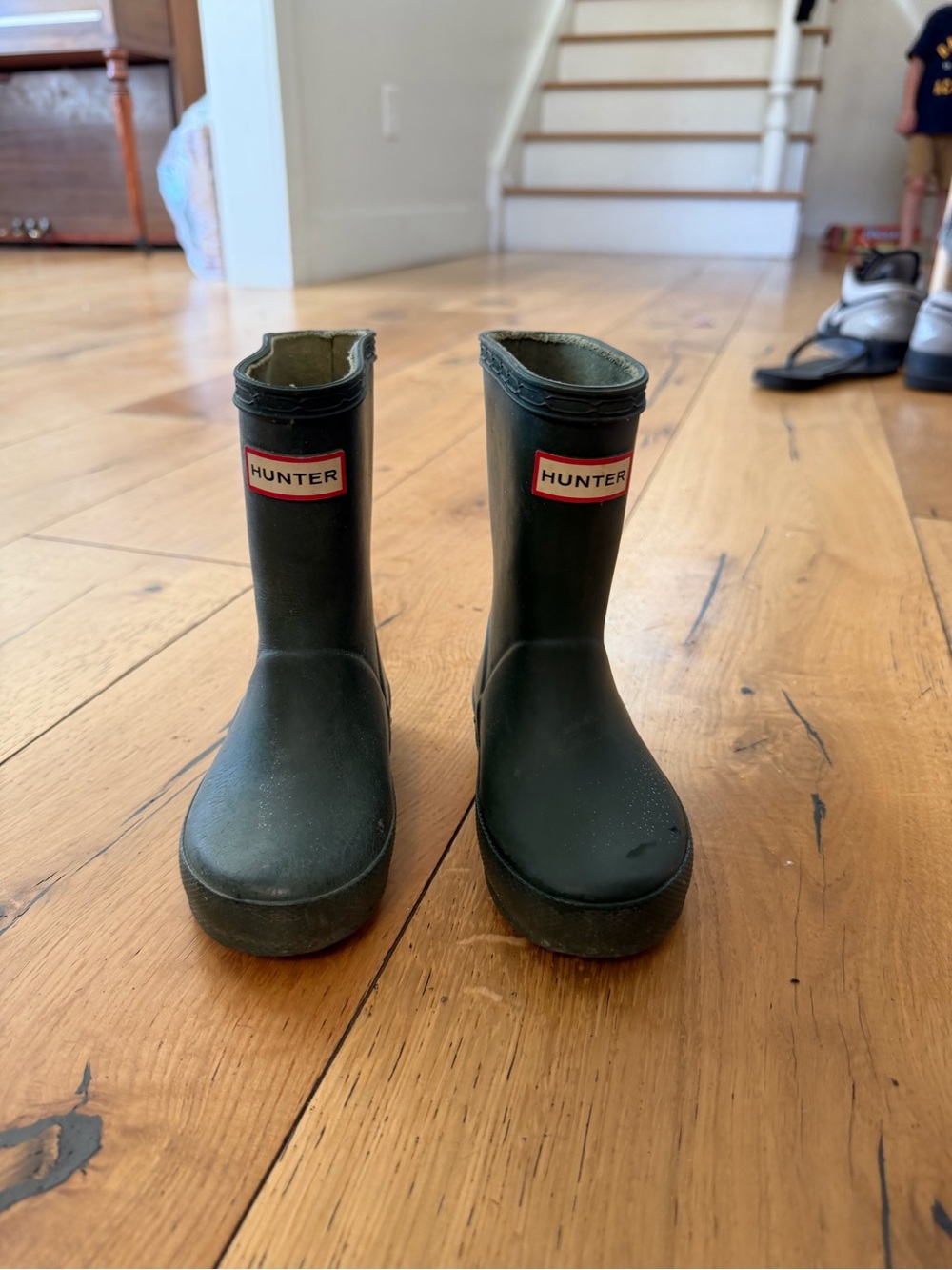 Hunter Toddler Green Rubber Boots